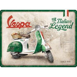 Plechová cedule Vespa The Italian Legend, (40 x 30 cm)