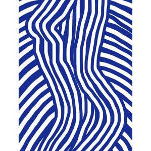 Ilustrace Blue and White Striped Seated, Little Dean, (30 x 40 cm)