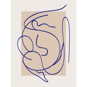 Ilustrace Abstract Blue Line Art 3, Little Dean, (30 x 40 cm)