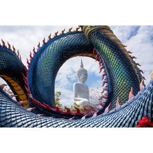 Umělecká fotografie The Buddha image is seen through, sutiporn somnam, (40 x 26.7 cm)
