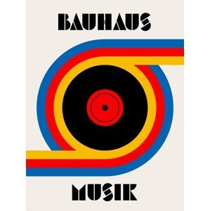 Ilustrace Bauhaus Musik Vinyl, Retrodrome, (30 x 40 cm)