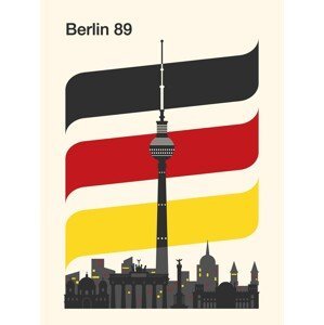 Ilustrace Berlin Retro Travel Print, Retrodrome, (30 x 40 cm)
