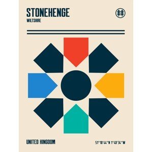 Ilustrace Stonehenge Travel Poster, Retrodrome, (30 x 40 cm)