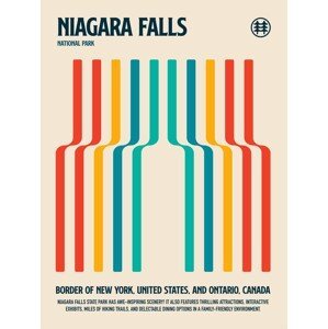 Ilustrace Niagara Falls National Park Travel Poster, Retrodrome, (30 x 40 cm)