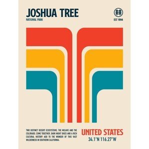 Ilustrace Joshua Tree National Park Travel Poster, Retrodrome, (30 x 40 cm)