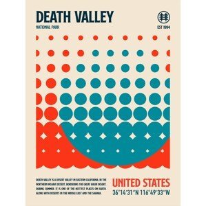 Ilustrace Death Valley National Park Travel Poster, Retrodrome, (30 x 40 cm)
