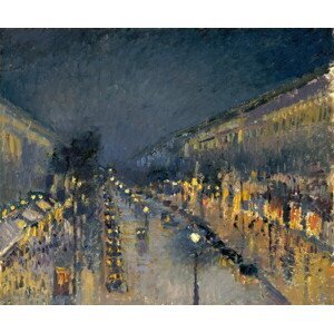 Pissarro, Camille - Obrazová reprodukce The Boulevard Montmartre at Night, 1897, (40 x 35 cm)