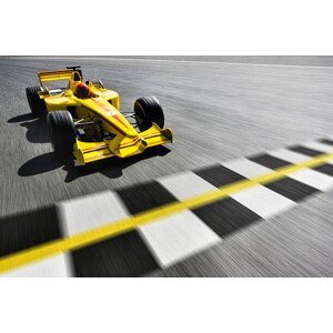 Umělecká fotografie Formula One Racecar Crossing Finish Line, David Madison, (40 x 26.7 cm)