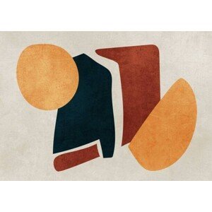 Ilustrace Irregular geometrical shapes, abstract illustration painting., La Cassette Bleue, (40 x 30 cm)