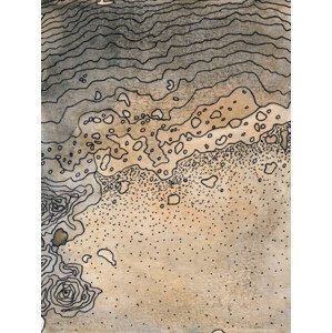Ilustrace Line art illustration resembling topographical map, andipantz, (30 x 40 cm)