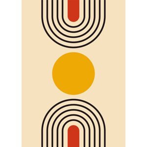 Ilustrace Abstract geometric line poster. Mid century, Liubov Mahda, (30 x 40 cm)