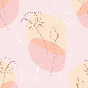 Ilustrace Flowers and leaves. Flower seamless pattern., Yulia Maslova, (40 x 40 cm)