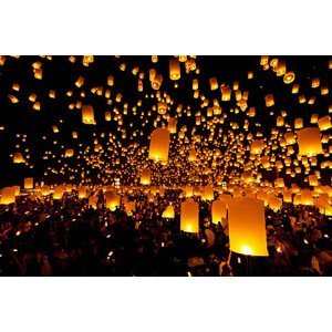 Umělecká fotografie Yee Peng Chiang Mai, lantern launch, Daniel Osterkamp, (40 x 26.7 cm)