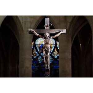 Umělecká fotografie Statue of Jesus Christ on cross, Nico De Pasquale Photography, (40 x 26.7 cm)