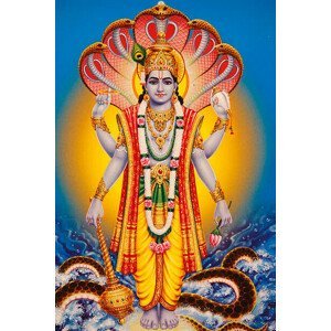 Umělecká fotografie Picture of Hindu god Vishnu, Julian Kumar, (26.7 x 40 cm)