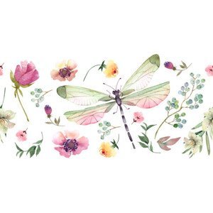 Ilustrace seamless border with floral botanical decor, Svetlana Kuzmina, (40 x 30 cm)