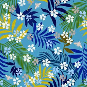 Ilustrace Botanical seamless pattern. Exotic twigs, sprigs,, Galina Kamenskaya, (40 x 40 cm)