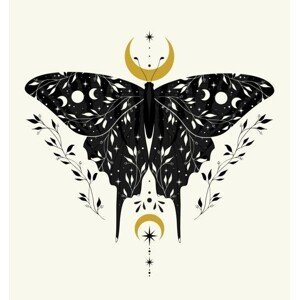 Umělecká fotografie Vector illustration with black butterfly and, Lyubov Ovsyannikova, (40 x 40 cm)