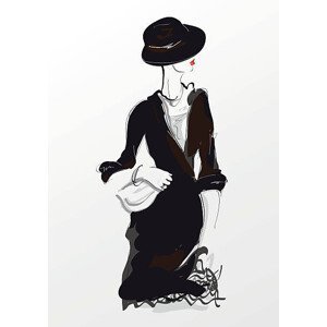 Ilustrace Fashion girl in sketch-style, Verlen4418, (30 x 40 cm)