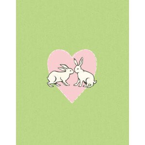 Umělecká fotografie Two Rabbits in a Heart, CSA Images, (30 x 40 cm)