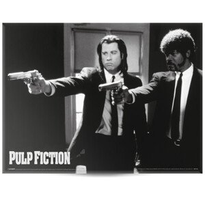 Plechová cedule Pulp Fiction - Black and White Guns, (40 x 30 cm)