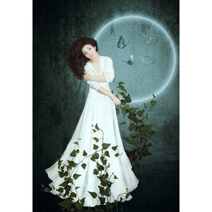 Umělecká fotografie The girl and the moon, nizha2, (26.7 x 40 cm)