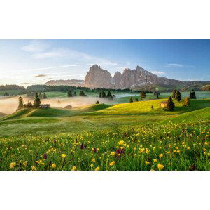 Umělecká fotografie Seiser Alm, Dolomite Alps, Italy, Europe, Achim Thomae, (40 x 24.6 cm)