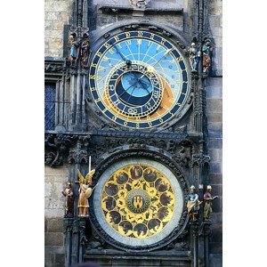 Umělecká fotografie Astronomic clock in Prague, narcisa, (26.7 x 40 cm)