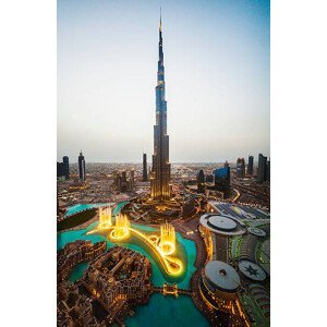 Umělecká fotografie Elevated view of Burj Khalifa at twilight, Dubai, John Harper, (26.7 x 40 cm)