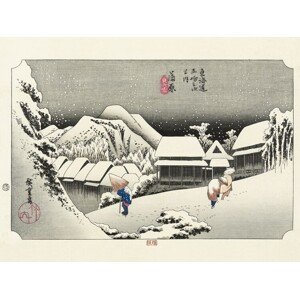 Umělecký tisk Hokusai - Kanbara Night Snow, Utagawa Hiroshige, (40 x 30 cm)