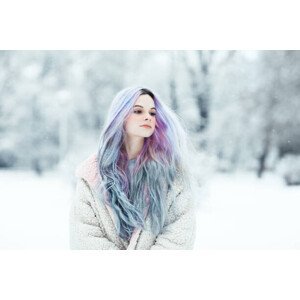 Umělecká fotografie Beautiful young woman with colorful dyed hair, Jasmina007, (40 x 26.7 cm)