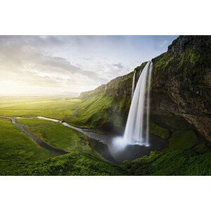 Umělecká fotografie Seljalandsfoss waterfall, Viaframe, (40 x 26.7 cm)