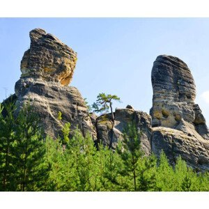 Umělecká fotografie Sandstone rock in Hruboskalsko Nature Reserve,, vencavolrab, (40 x 35 cm)