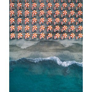 Umělecká fotografie Aerial shot showing rows of beach, Abstract Aerial Art, (30 x 40 cm)