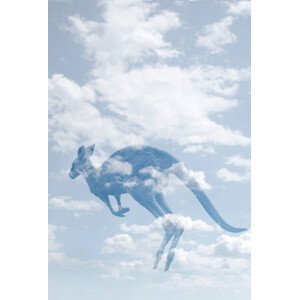 Ilustrace Double exposure of clouds and kangaroo., Grant Faint, (26.7 x 40 cm)