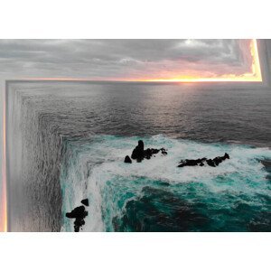 Ilustrace Surreal ocean view from aerial view, Artur Debat, (40 x 30 cm)