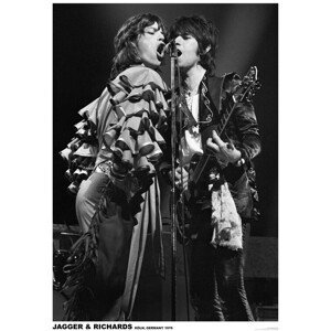 Plakát, Obraz - Rolling Stones - Mick Jagger & Keith Richards, Germany 76, (59.4 x 84 cm)