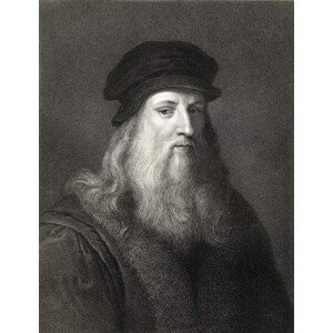 Umělecká fotografie Leonardo da Vinci  engraving), English School,, (30 x 40 cm)