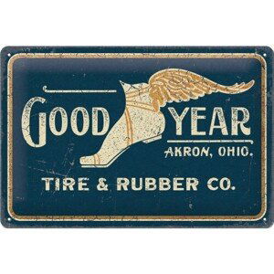 Plechová cedule Tire & Rubber Co. - Goodyear 1901, (20 x 30 cm)