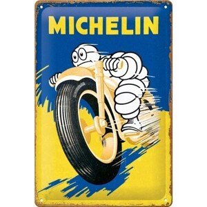 Plechová cedule Michelin - Motorcycle Bibendum, (30 x 20 cm)