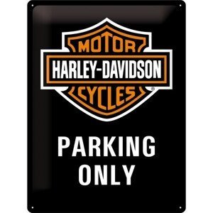 Plechová cedule Harley Davidson - Parking Only, (30 x 40 cm)