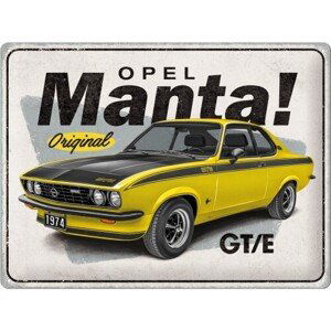 Plechová cedule Opel - Manta GT/E, (40 x 30 cm)