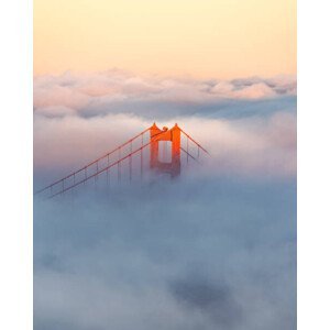 Umělecká fotografie Golden Gate Bridge, Zeyu Wang, (30 x 40 cm)