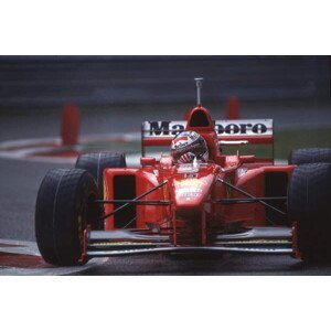 Fotografie Michael Schumacher in a Ferrari F310B at the Belgian GP, Spa Francorchamps, Belgium, 1997, (40 x 26.7 cm)