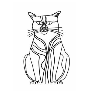 Ilustrace Line Cat, Justyna Jaszke, (30 x 40 cm)