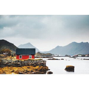 Fotografie Small Red fisherman's house, Norway, Natalia Ivanova, 40x26.7 cm