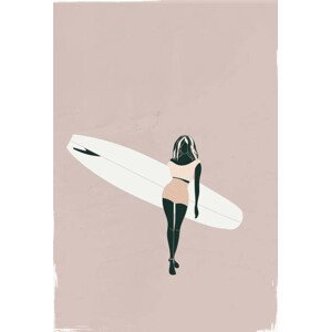 Ilustrace Pastel colour fashion surf illustration, LucidSurf, 26.7x40 cm