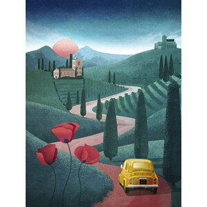 Ilustrace Tuscany, Emel Tunaboylu, 30x40 cm