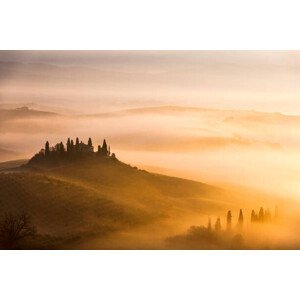 Fotografie Scenic Tuscany landscape at sunrise, Val, Pavliha, 40x26.7 cm