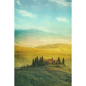 Fotografie Tuscan landscape, location: Val d'Orcia, Tuscany,, Peter Zelei Images, 26.7x40 cm